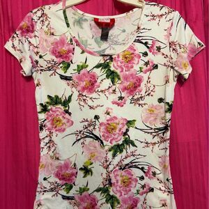 #0022 Women's HOT KISS FLORAL size medium blouse TOP